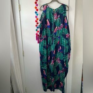 Jumpsuit with tie and parrots! Size: 26